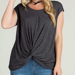 Knot-front Cap Sleeve Top